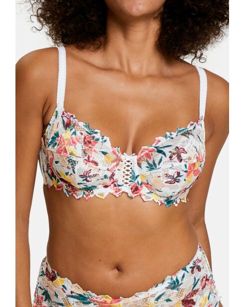 Soutien-gorge Arum Mosaic imprimé floral magnolia