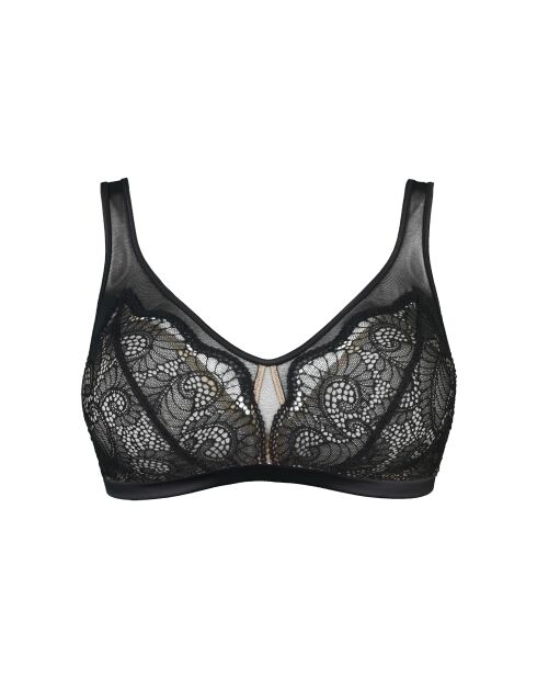Soutien-gorge brassière sans armatures Serena noir / peau