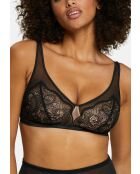 Soutien-gorge brassière sans armatures Serena noir / peau