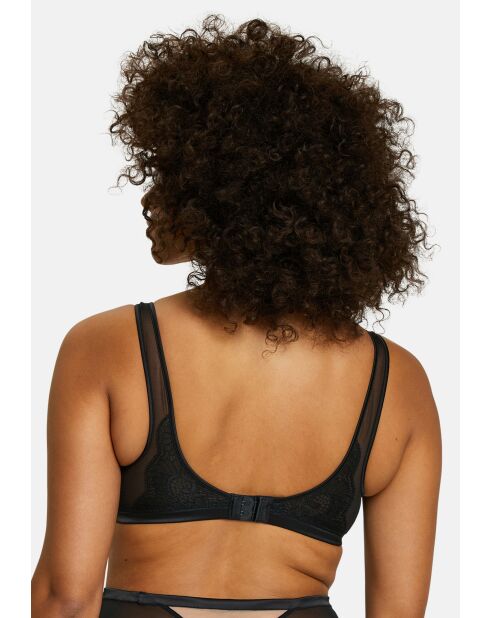 Soutien-gorge brassière sans armatures Serena noir / peau