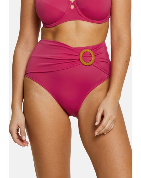 Culotte de bain taille haute Elevated Basics rose virtuel