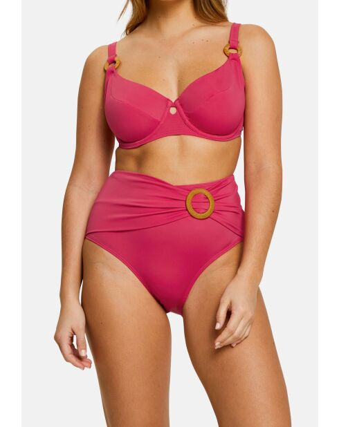 Culotte de bain taille haute Elevated Basics rose virtuel