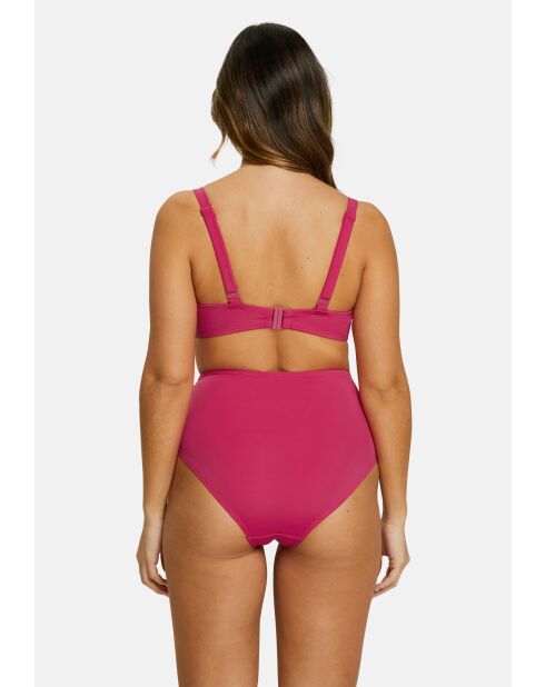 Culotte de bain taille haute Elevated Basics rose virtuel
