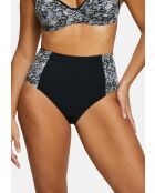 Culotte de bain taille haute At the World's End imprimé animal noire
