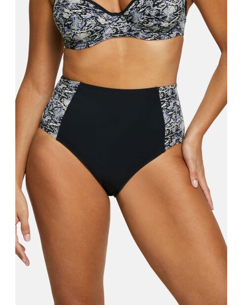 Culotte de bain taille haute At the World's End imprimé animal noire