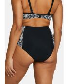 Culotte de bain taille haute At the World's End imprimé animal noire