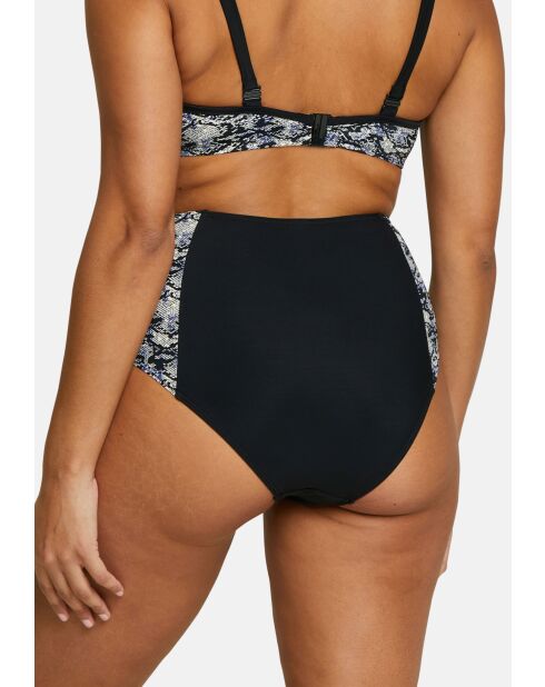 Culotte de bain taille haute At the World's End imprimé animal noire
