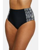 Culotte de bain taille haute At the World's End imprimé animal noire