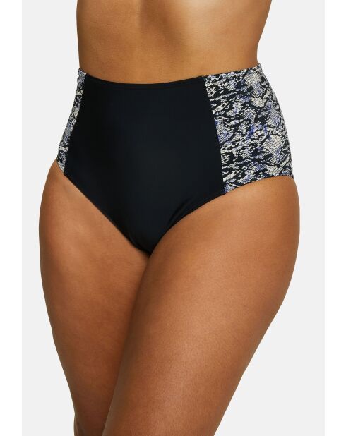 Culotte de bain taille haute At the World's End imprimé animal noire