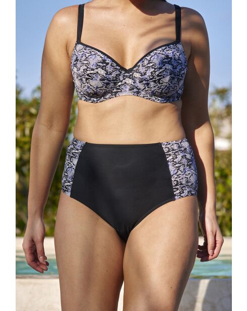 Culotte de bain taille haute At the World's End imprimé animal noire