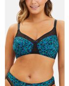 Soutien-gorge emboitant sans armatures Complice imprimé floral bleu émeraude