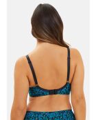 Soutien-gorge emboitant sans armatures Complice imprimé floral bleu émeraude