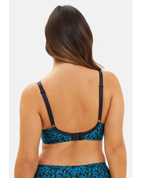Soutien-gorge emboitant sans armatures Complice imprimé floral bleu émeraude