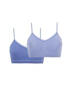 Lot de 2 brassières sans armatures Zen Attitude bleu amparo/blanc + bleu amparo