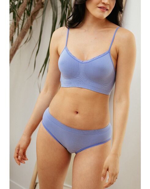Lot de 2 brassières sans armatures Zen Attitude bleu amparo/blanc + bleu amparo