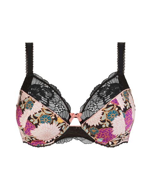 Soutien-gorge Aurélie imprimé dahlia foncé