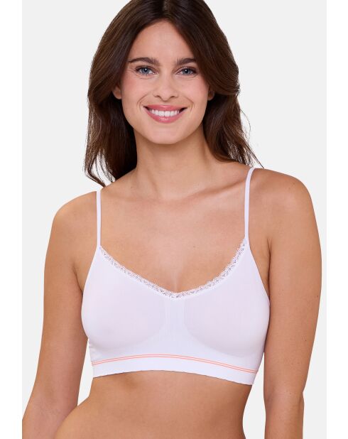 Lot de 2 brassières sans armatures Zen Attitude orange/blanc + blanc