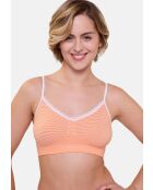 Lot de 2 brassières sans armatures Zen Attitude orange/blanc + blanc