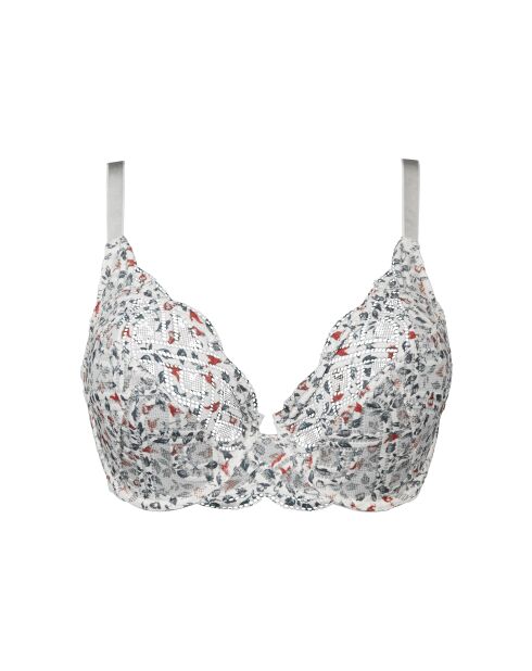 Soutien-gorge Elise Fantaisy imprimé liberty ivoire et cabernet