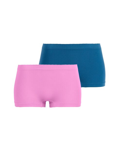 Lot de 2 shorties Zen Attitude mauve opera + bleu veritable