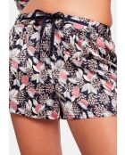 Short homewear Idole imprimé floral bleu rose