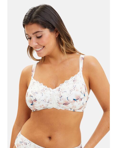 Soutien-gorge emboitant sans armatures Flora imprimé poesie pastel