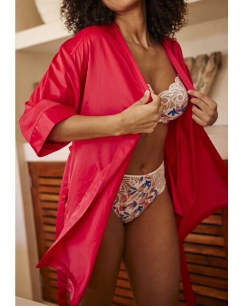 Kimono homewear Glam Chic rose rouge