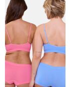 Lot de 2 brassières sans armatures Zen Attitude bleuet + rose corail