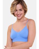 Lot de 2 brassières sans armatures Zen Attitude bleuet + rose corail