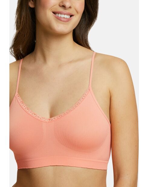 Lot de 2 brassières sans armatures Zen Attitude jaune + rose corail