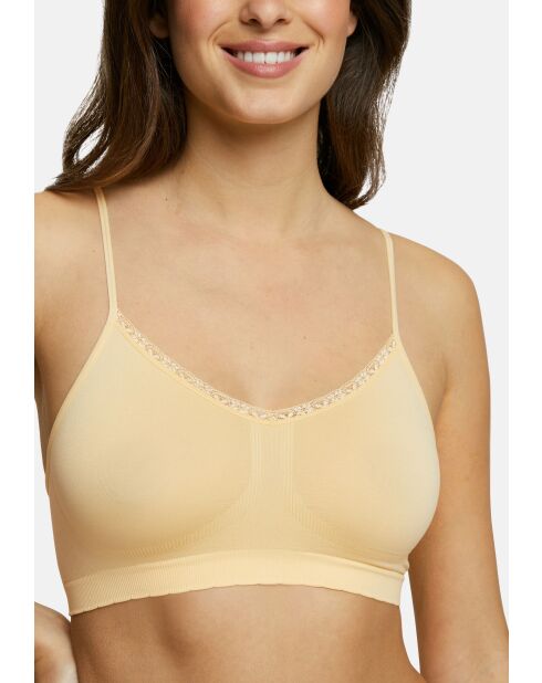 Lot de 2 brassières sans armatures Zen Attitude jaune + rose corail