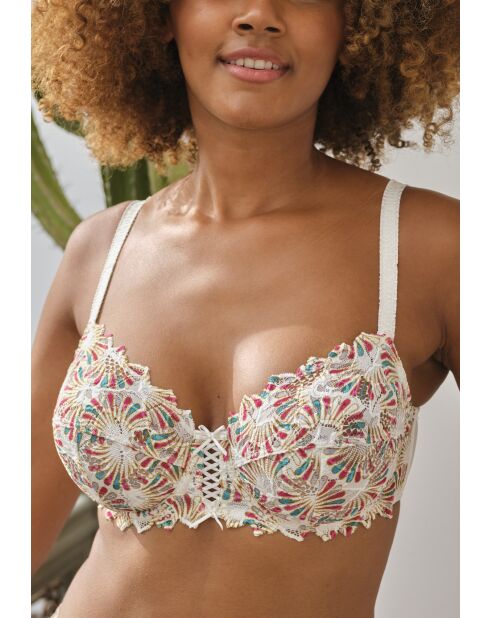 Soutien-gorge Arum Mosaic imprimé graphique aurore