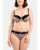Haut de maillot de bain SunSet Stay imprimé animal noir sable