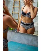 Haut de maillot de bain SunSet Stay imprimé animal noir sable