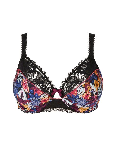 Soutien-gorge Mathilde imprimé vegetal jungle noir