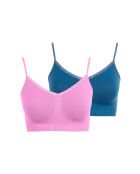 Lot de 2 brassières sans armatures Zen Attitude mauve opera + bleu veritable
