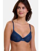 Soutien-gorge Fidèle navy pivoine bleu