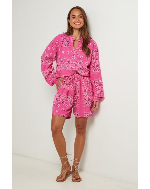 Chemise Carmen rose