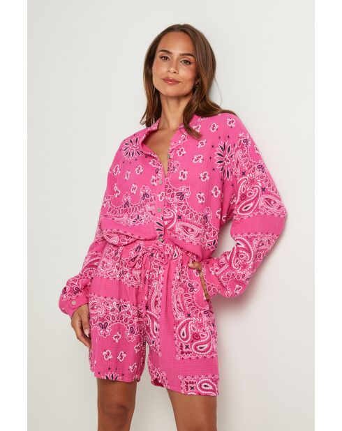 Chemise Carmen rose