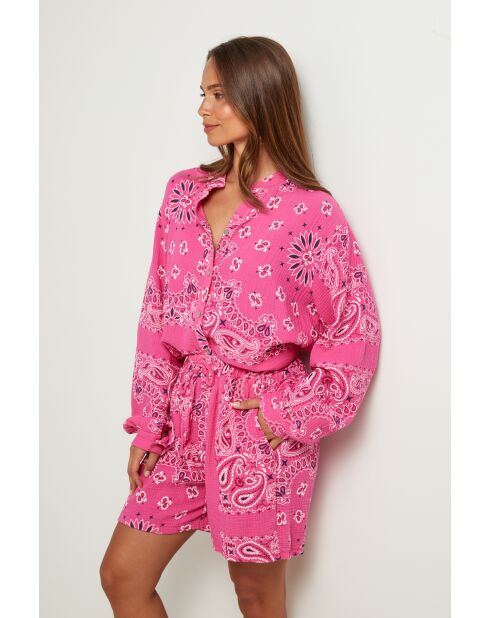 Chemise Carmen rose