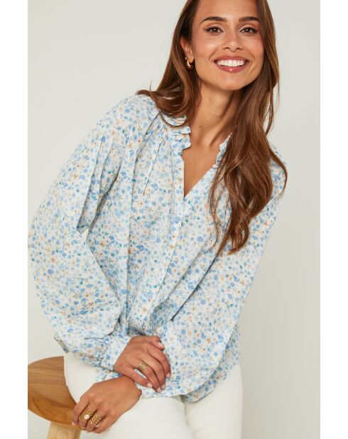 Chemise Marguerite indigo