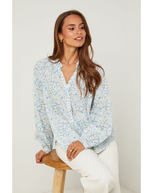 Chemise Marguerite indigo