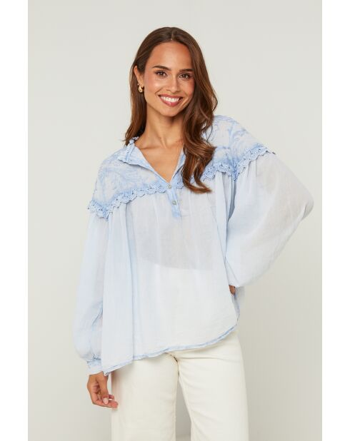 Blouse Isadora bleu ciel