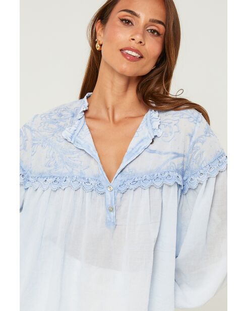 Blouse Isadora bleu ciel