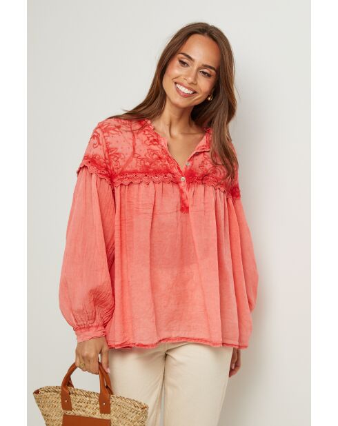 Blouse Vénus corail