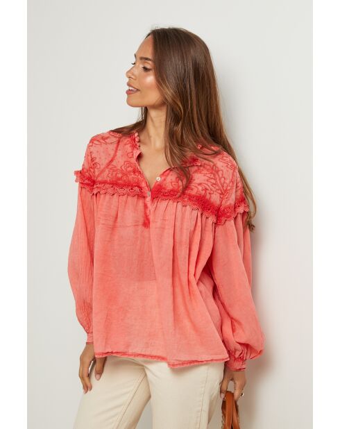 Blouse Vénus corail