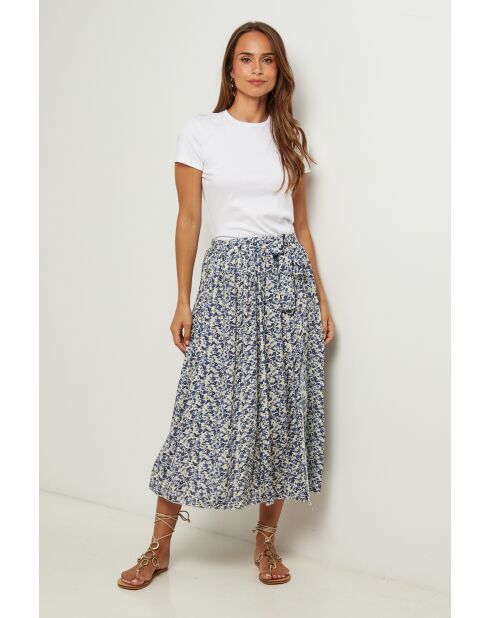 Jupe Fleur marine
