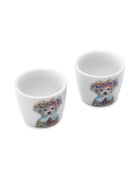 Set de 2 hueveras de porcelana Tipperleyhill con diseño de cachorro, blancas, 5 x 4 cm