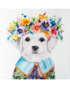 Set de 2 hueveras de porcelana Tipperleyhill con diseño de cachorro, blancas, 5 x 4 cm