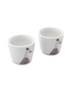Set de 2 hueveras de porcelana Tipperleyhill con diseño de pato, blancas, 5 x 4 cm